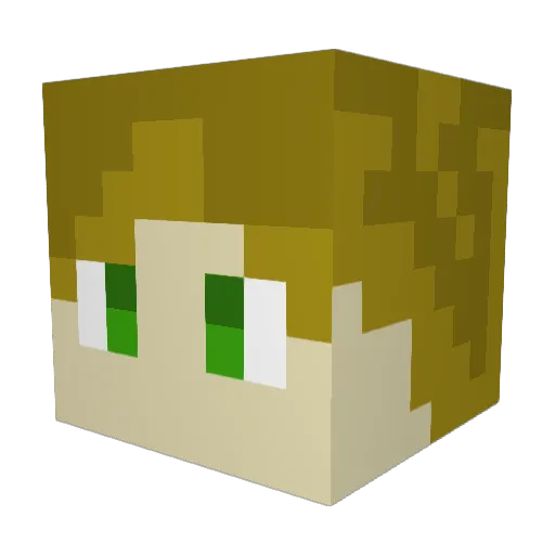 Bironghg Minecraft avatar head, 3D render