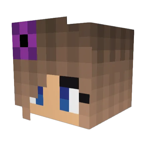 Birthna Minecraft avatar head, 3D render