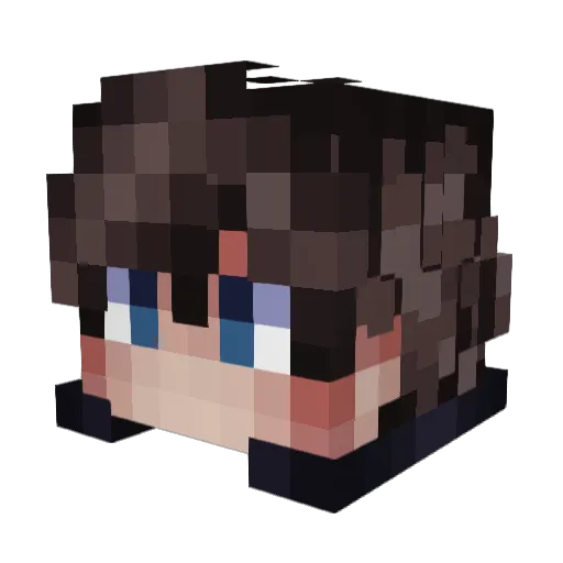 Birut0 Minecraft avatar head, 3D render