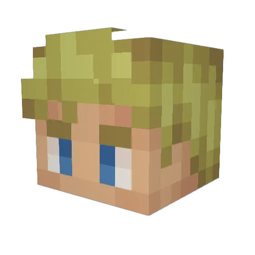 Bis0nman Minecraft avatar head, 3D render
