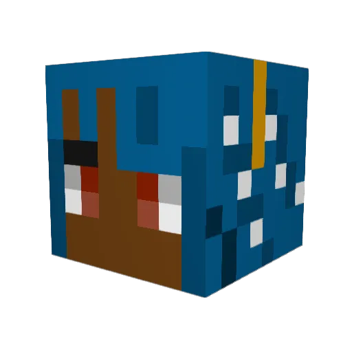 Bisami Minecraft avatar head, 3D render