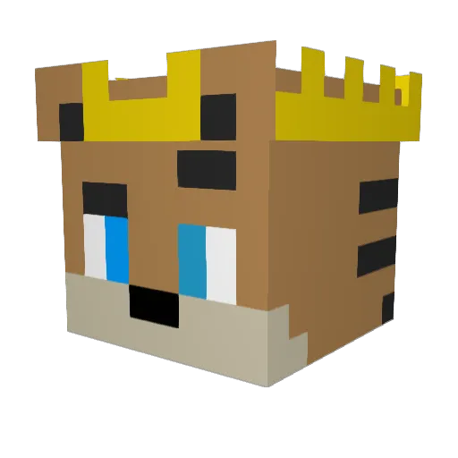 Bisbee Minecraft avatar head, 3D render