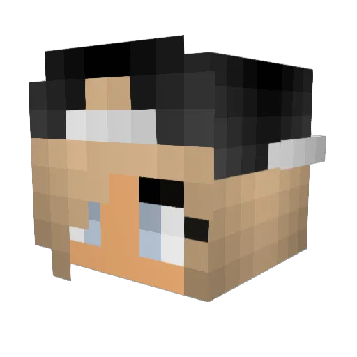 BiscuitCow Minecraft avatar head, 3D render