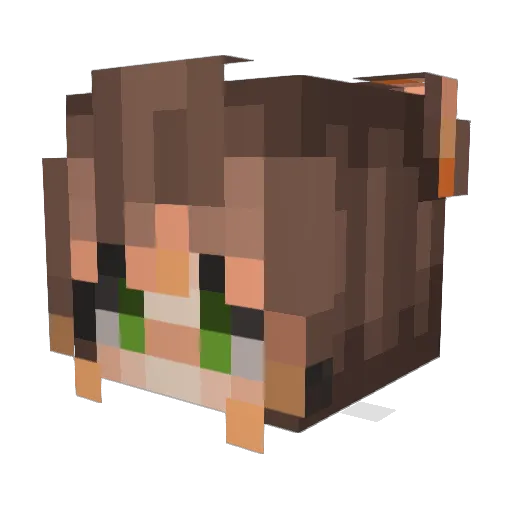 BiscuitLu Minecraft avatar head, 3D render
