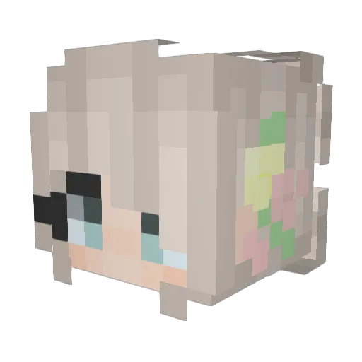 BiscuitU Minecraft avatar head, 3D render