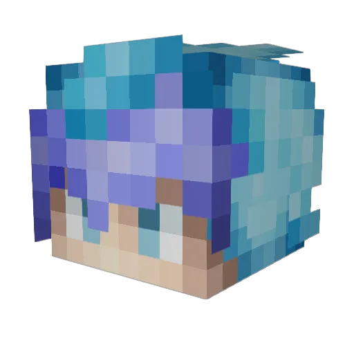 Biscuite Minecraft avatar head, 3D render