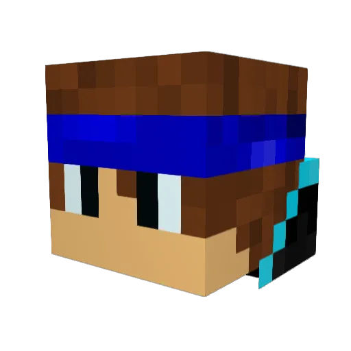 Biscuitgrognon Minecraft avatar head, 3D render