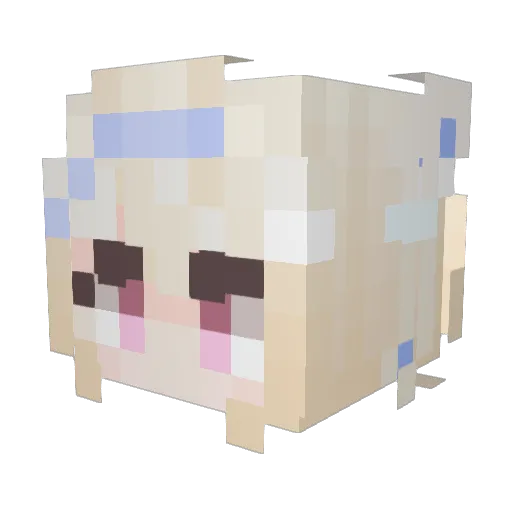 Biscuitte Minecraft avatar head, 3D render