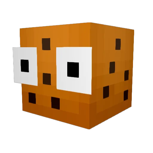 Biscut Minecraft avatar head, 3D render