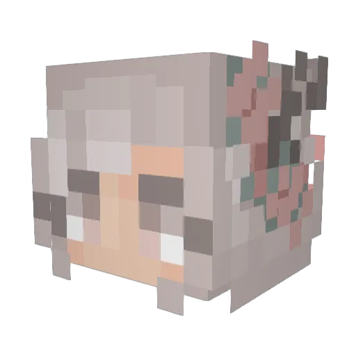 Bisexually Minecraft avatar head, 3D render