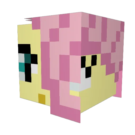 Bishibashi Minecraft avatar head, 3D render