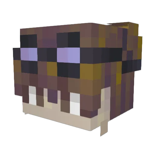 Bishly Minecraft avatar head, 3D render