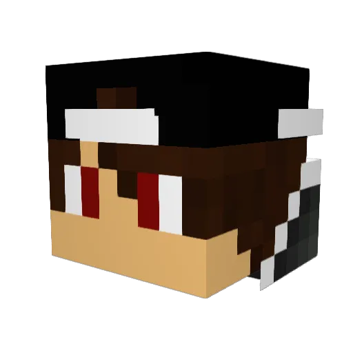 Biskaatje Minecraft avatar head, 3D render