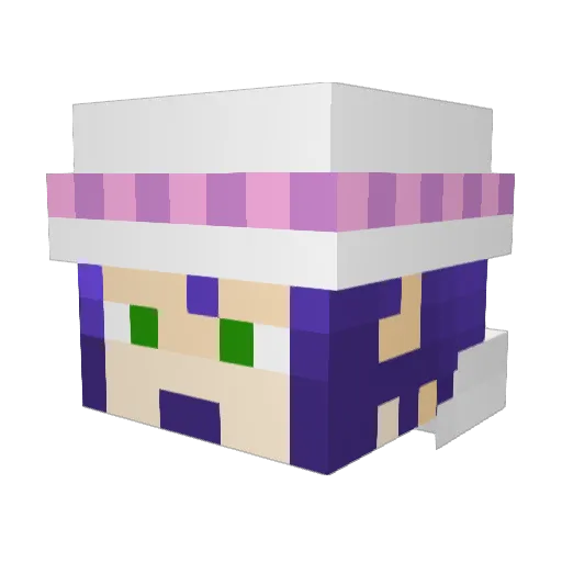 Bisloba Minecraft avatar head, 3D render