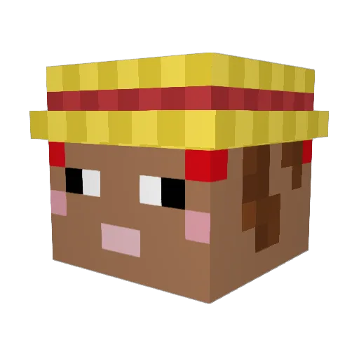 Bislu Minecraft avatar head, 3D render