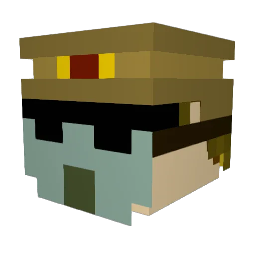 Bismarkkk Minecraft avatar head, 3D render