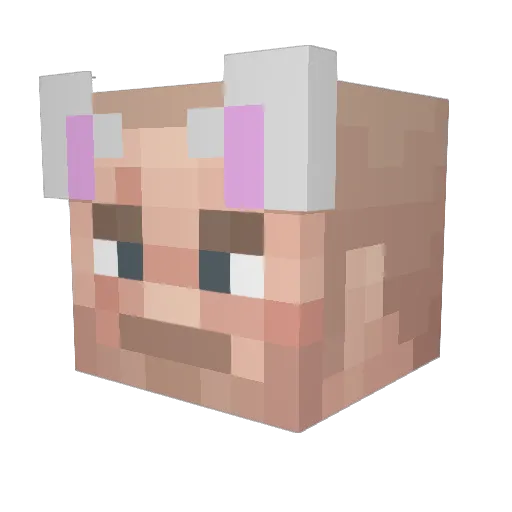 BisonBison Minecraft avatar head, 3D render