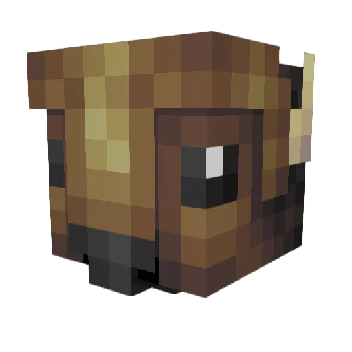 BisonHero Minecraft avatar head, 3D render