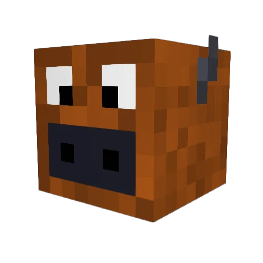 Bisonisnice Minecraft avatar head, 3D render