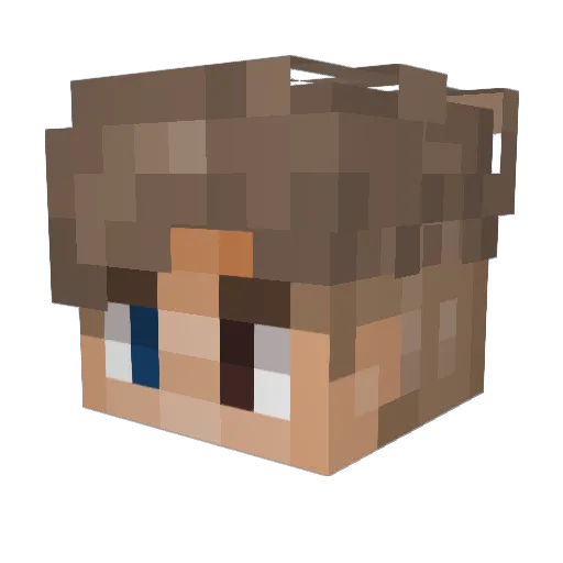 Bisonpferd Minecraft avatar head, 3D render