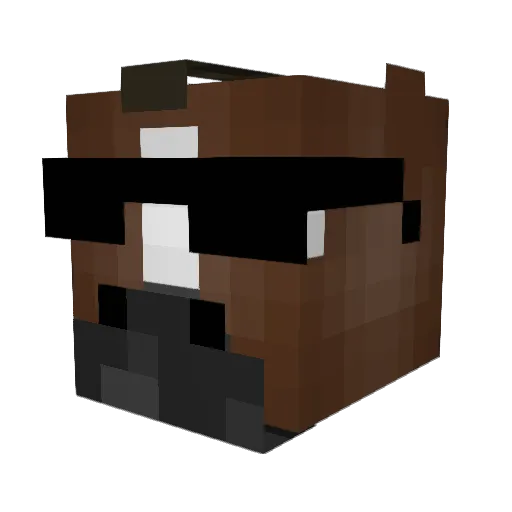 Bispu Minecraft avatar head, 3D render