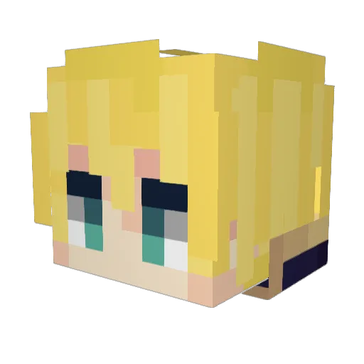Bissei Minecraft avatar head, 3D render