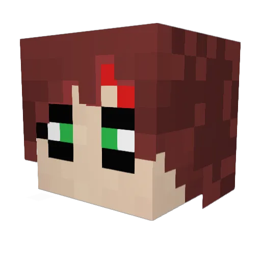 Bisukke Minecraft avatar head, 3D render