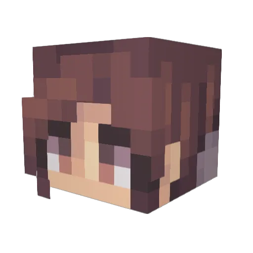 BitKitKat Minecraft avatar head, 3D render