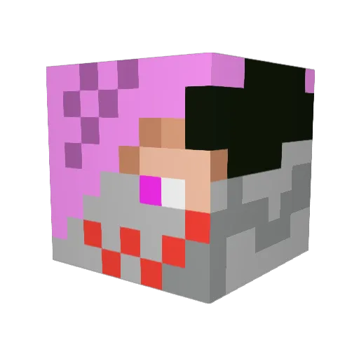 BitRadical Minecraft avatar head, 3D render