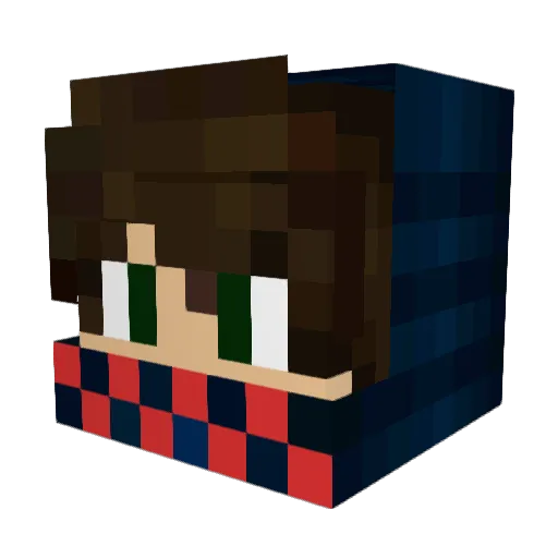 Bitachi Minecraft avatar head, 3D render