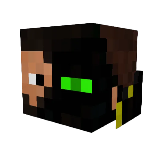 Bitcrome Minecraft avatar head, 3D render