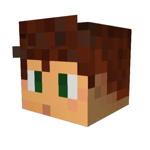 Bitmoji Minecraft avatar head, 3D render