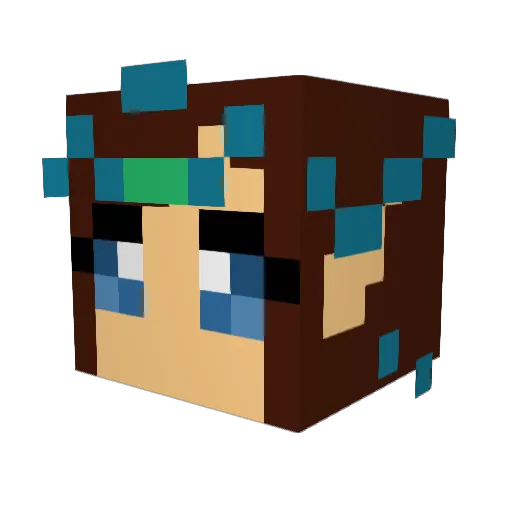 BittenRed Minecraft avatar head, 3D render