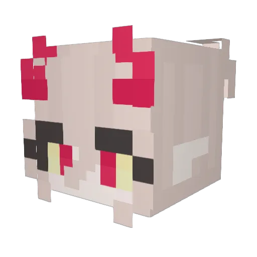 Bitty0Baby Minecraft avatar head, 3D render