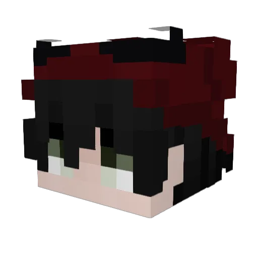 Bitux_ Minecraft avatar head, 3D render
