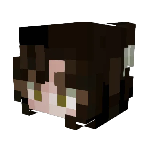 Bitzbabyy Minecraft avatar head, 3D render