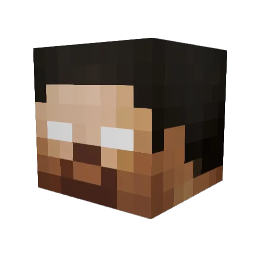 Bitzer_ Minecraft avatar head, 3D render