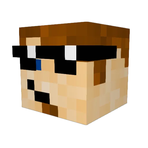 Bitzerker Minecraft avatar head, 3D render