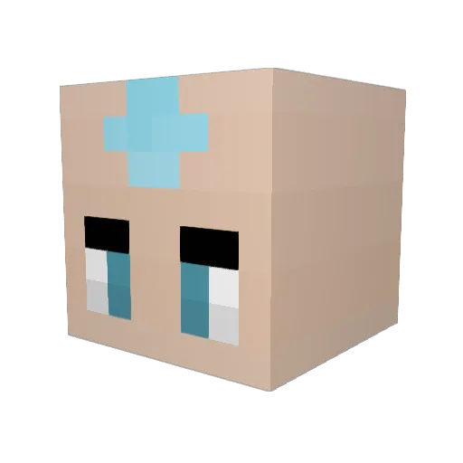 Bixbie Minecraft avatar head, 3D render