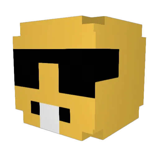 Bixcy Minecraft avatar head, 3D render