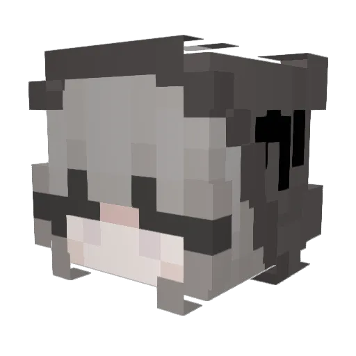 Bixie Minecraft avatar head, 3D render
