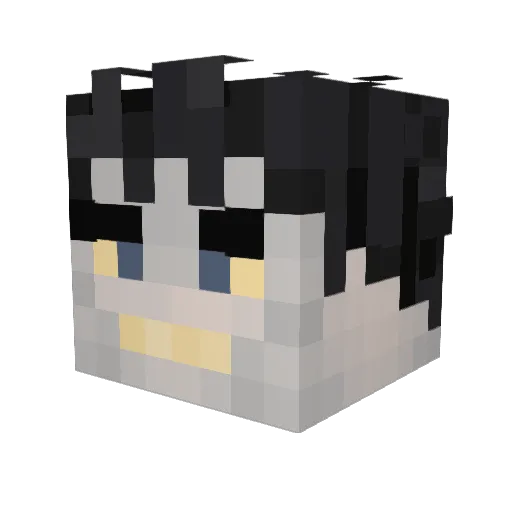 Bizarro Minecraft avatar head, 3D render