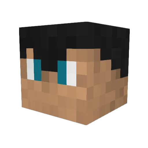 Bizerky Minecraft avatar head, 3D render