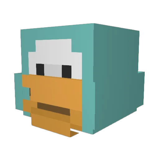 Bizinhaa Minecraft avatar head, 3D render