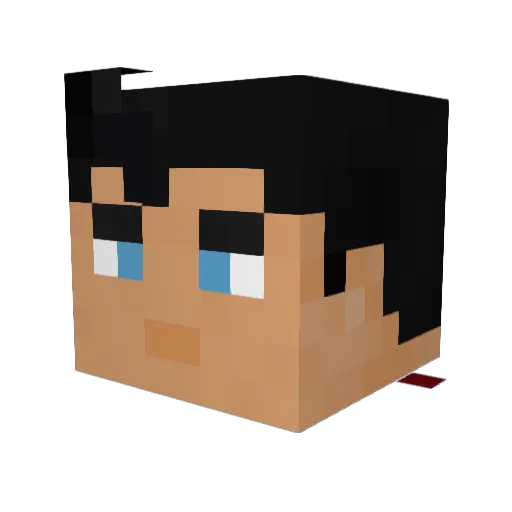 Bizzymac Minecraft avatar head, 3D render