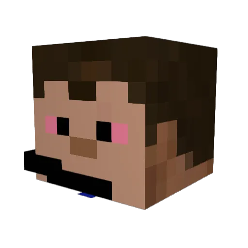 Bjayy Minecraft avatar head, 3D render