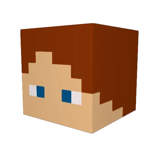 Bjoener Minecraft avatar head, 3D render