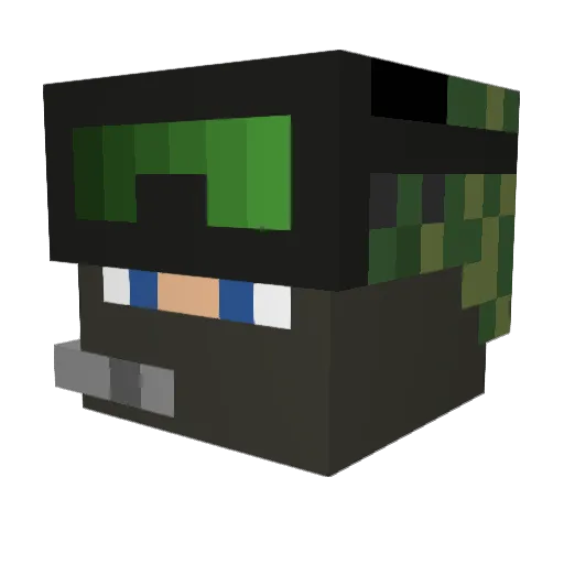 Bjokoo Minecraft avatar head, 3D render