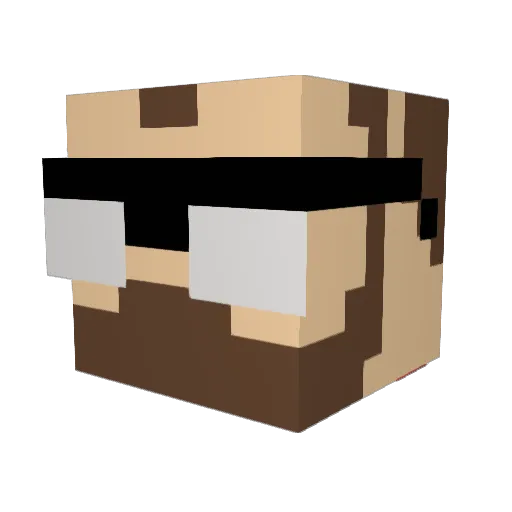 Bjorkbat Minecraft avatar head, 3D render