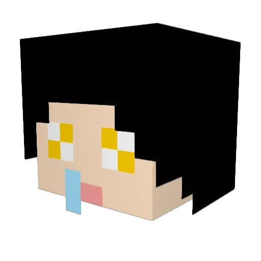 BkBlka Minecraft avatar head, 3D render